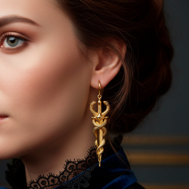 DAGGER HOOPS PAIR - GOLD