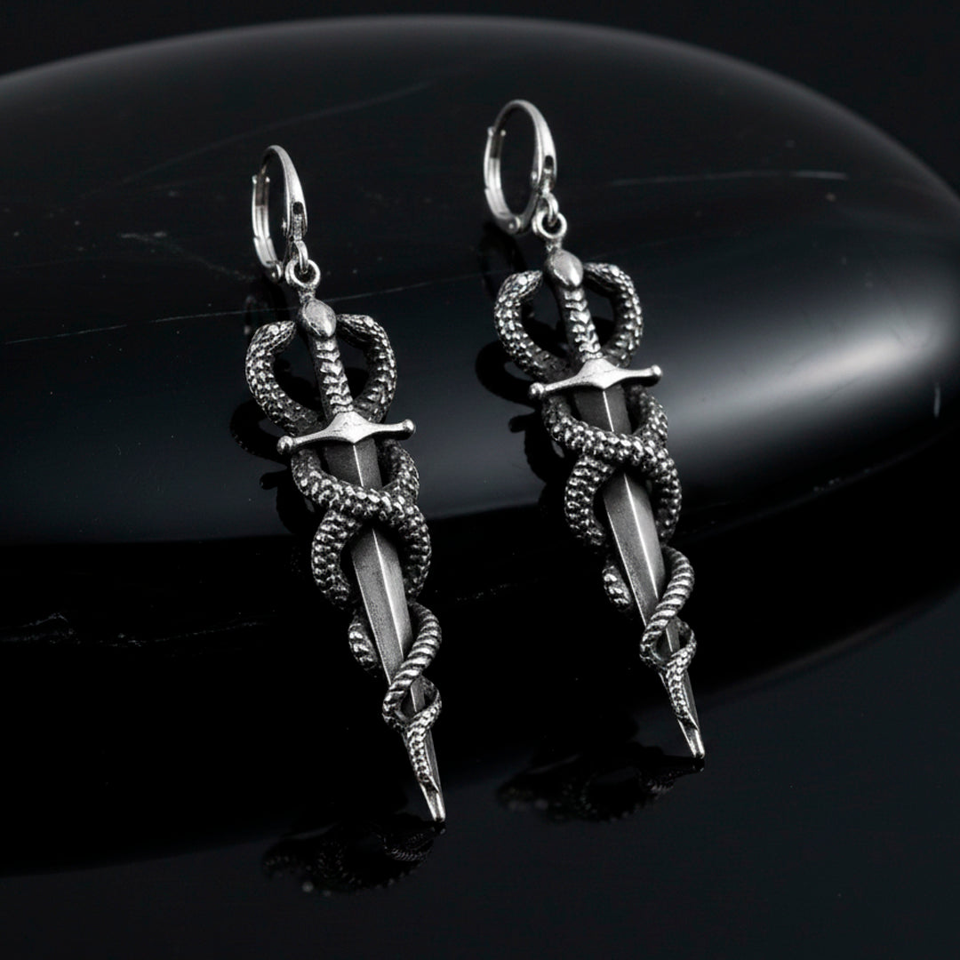 DAGGER HOOPS PAIR- SILVER
