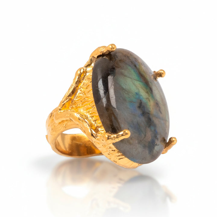 GUILLERMINA LABRADORITE RING GOLD PLATED