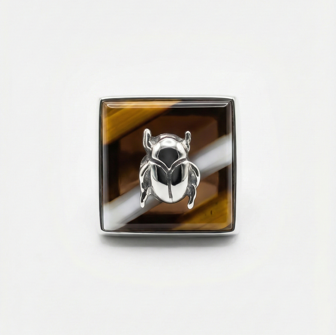 Square Beatle Ring Brown